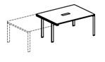 Спринт-Люкс приставка стола для заседаний с кабель-каналом Спринт-люкс 1686
